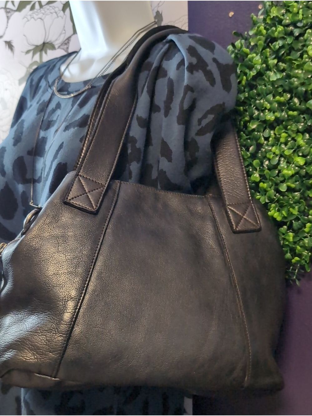 Black Cherry Leather Satchel By Vilenca Holland